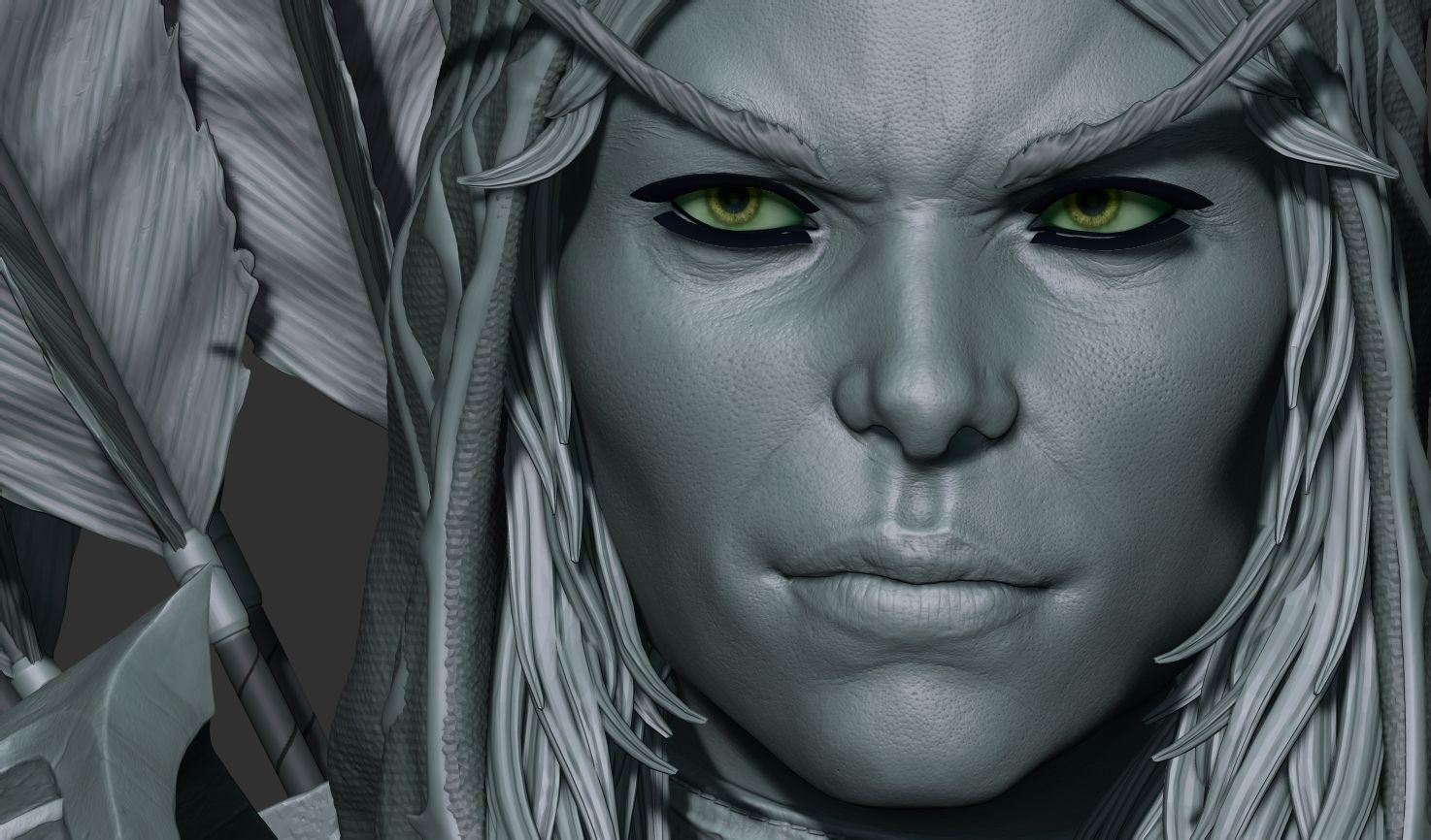 Sylvanas Bust Extreme high detail ready to print 3D print model_33