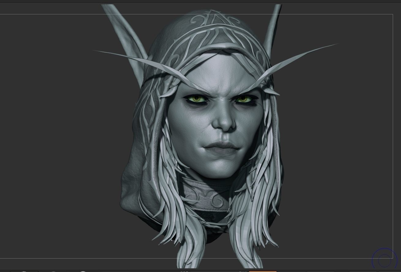 Sylvanas Bust Extreme high detail ready to print 3D print model_27
