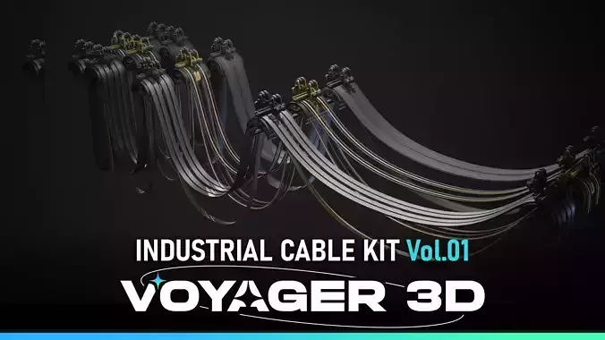 Industrial Cable Kit Vol 01 Low-poly 3D model