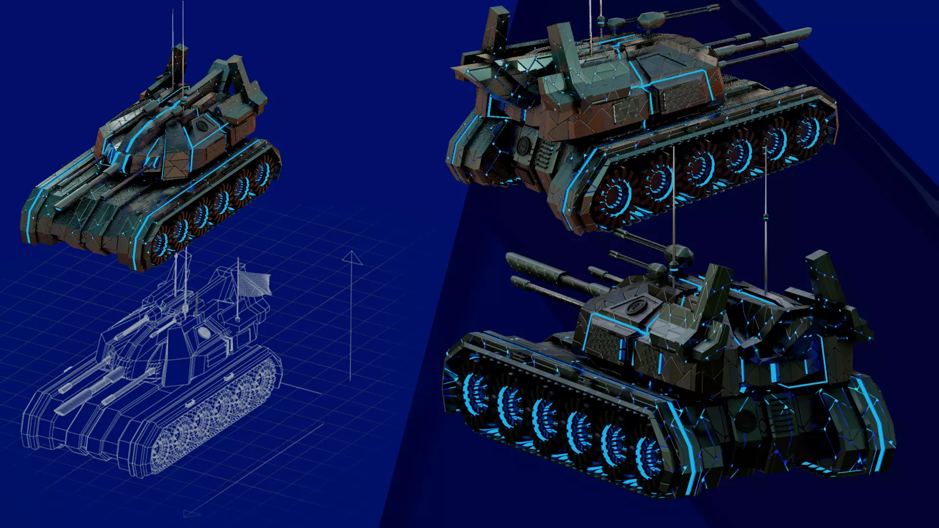 Futuristic tank 3D model_0