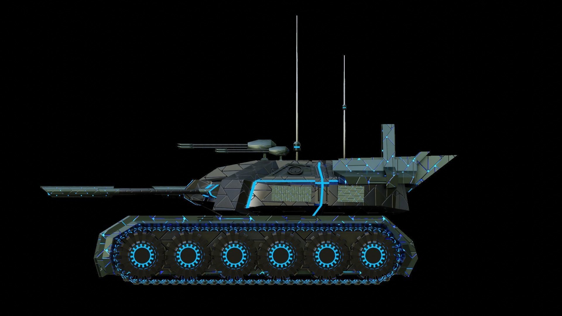 Futuristic tank 3D model_5