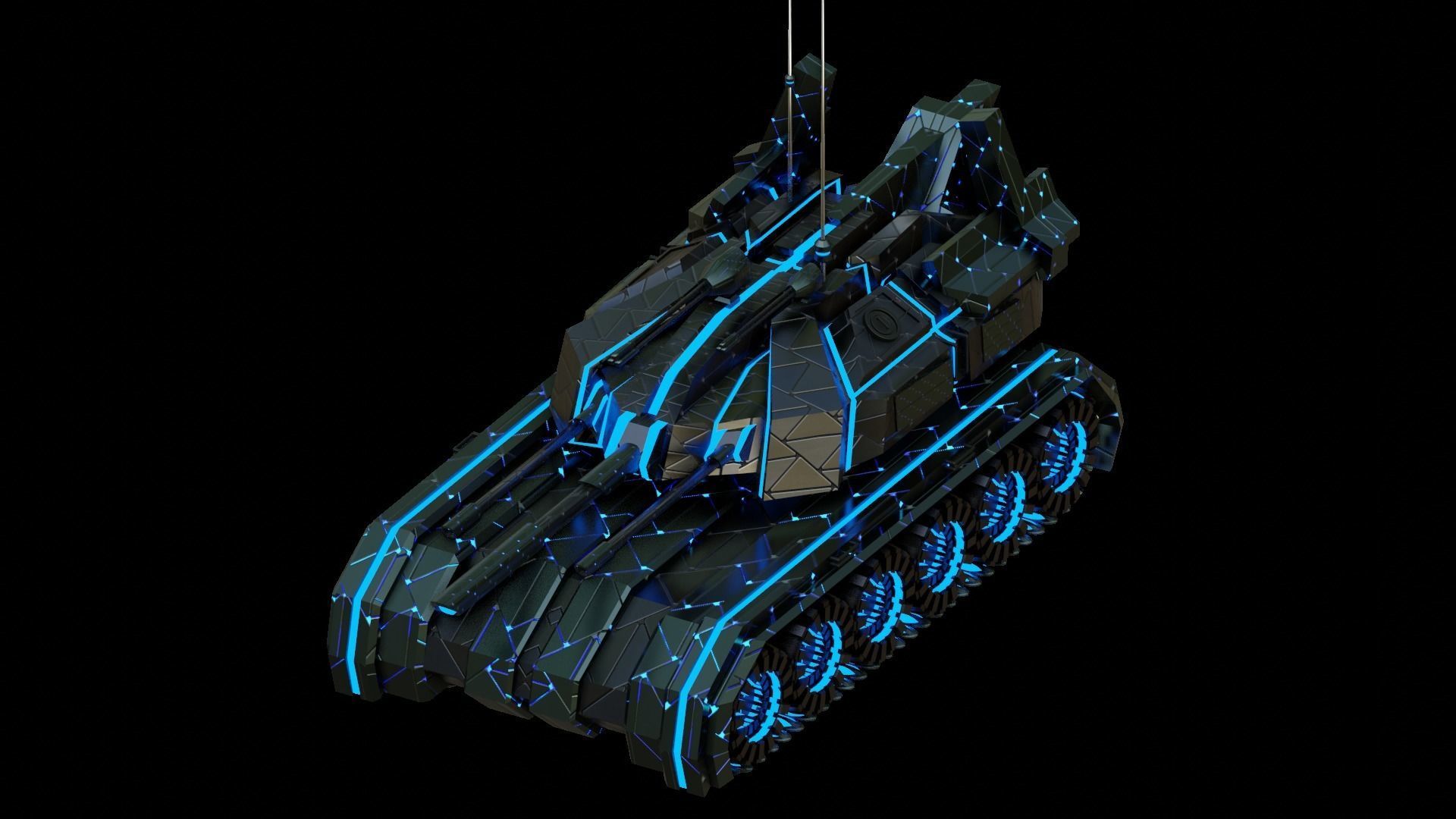 Futuristic tank 3D model_4