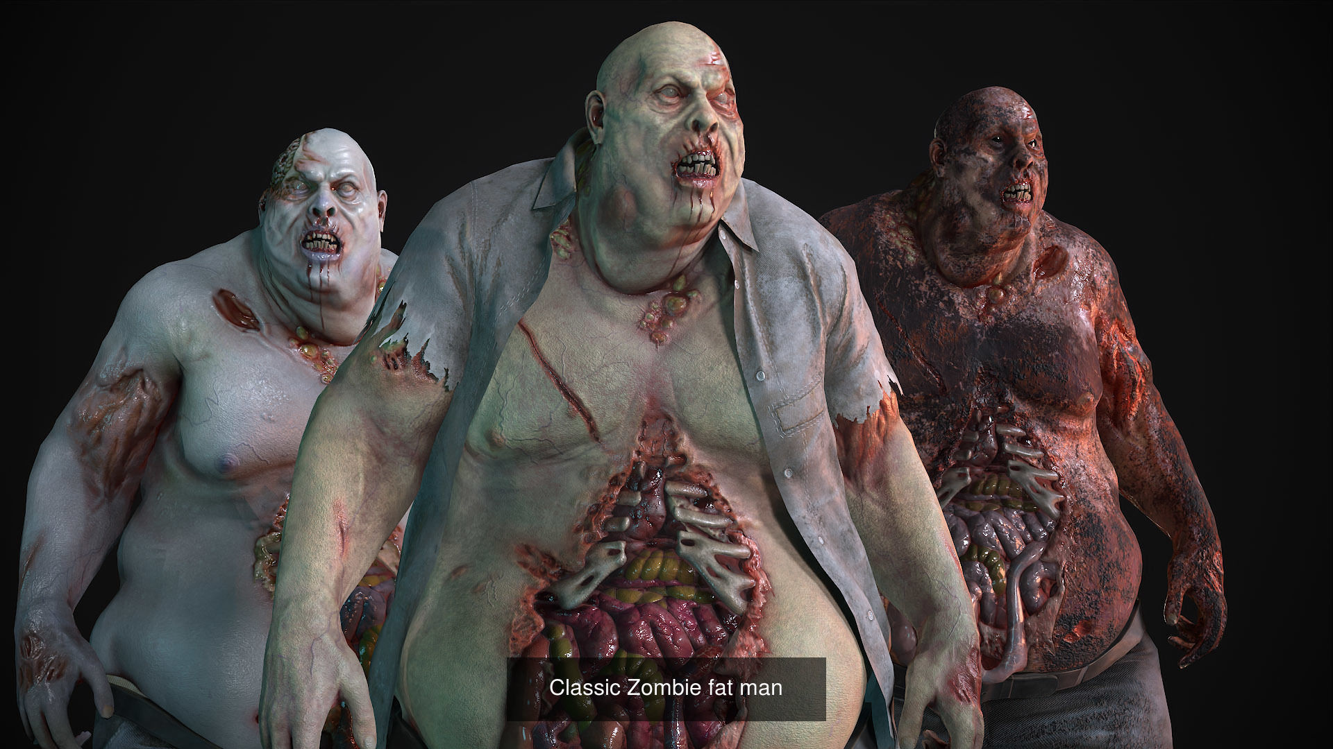 Classic Zombie  3D Model Collection_7