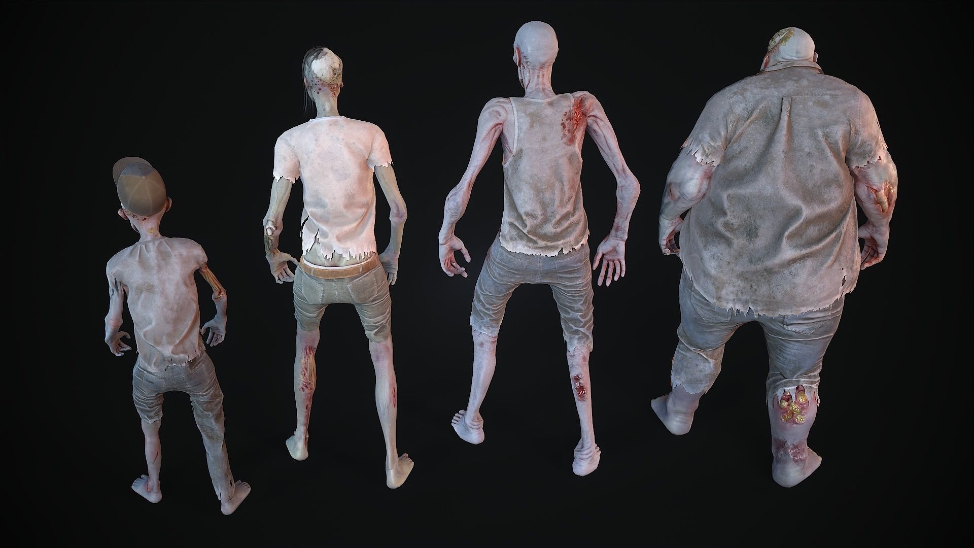 Classic Zombie  3D Model Collection_9