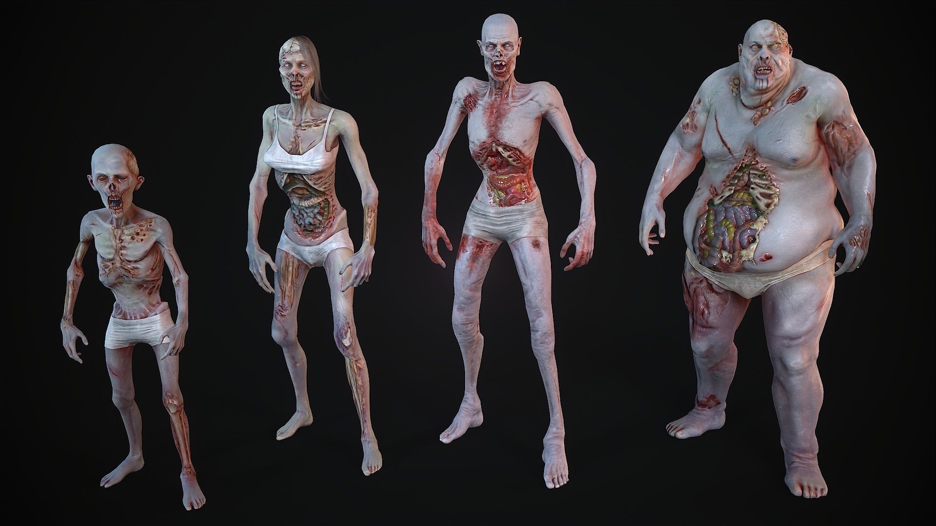 Classic Zombie  3D Model Collection_8