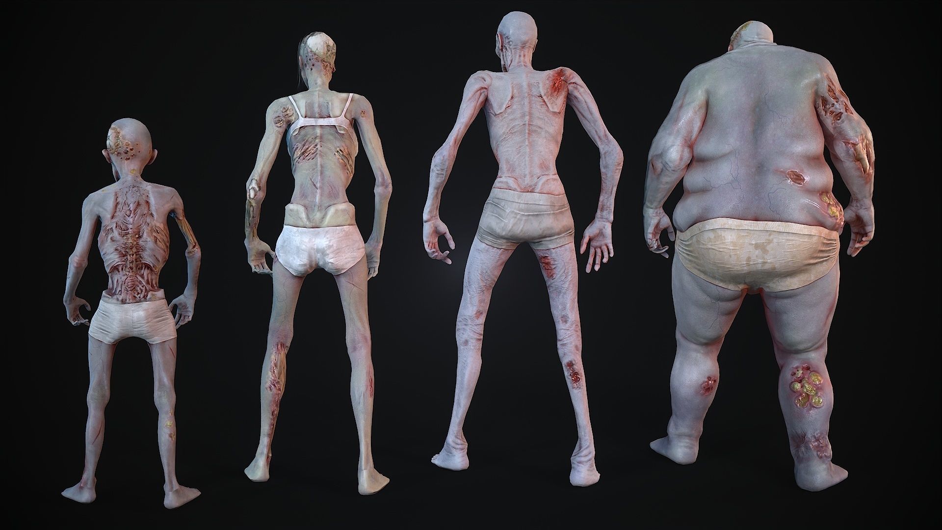 Classic Zombie  3D Model Collection_10