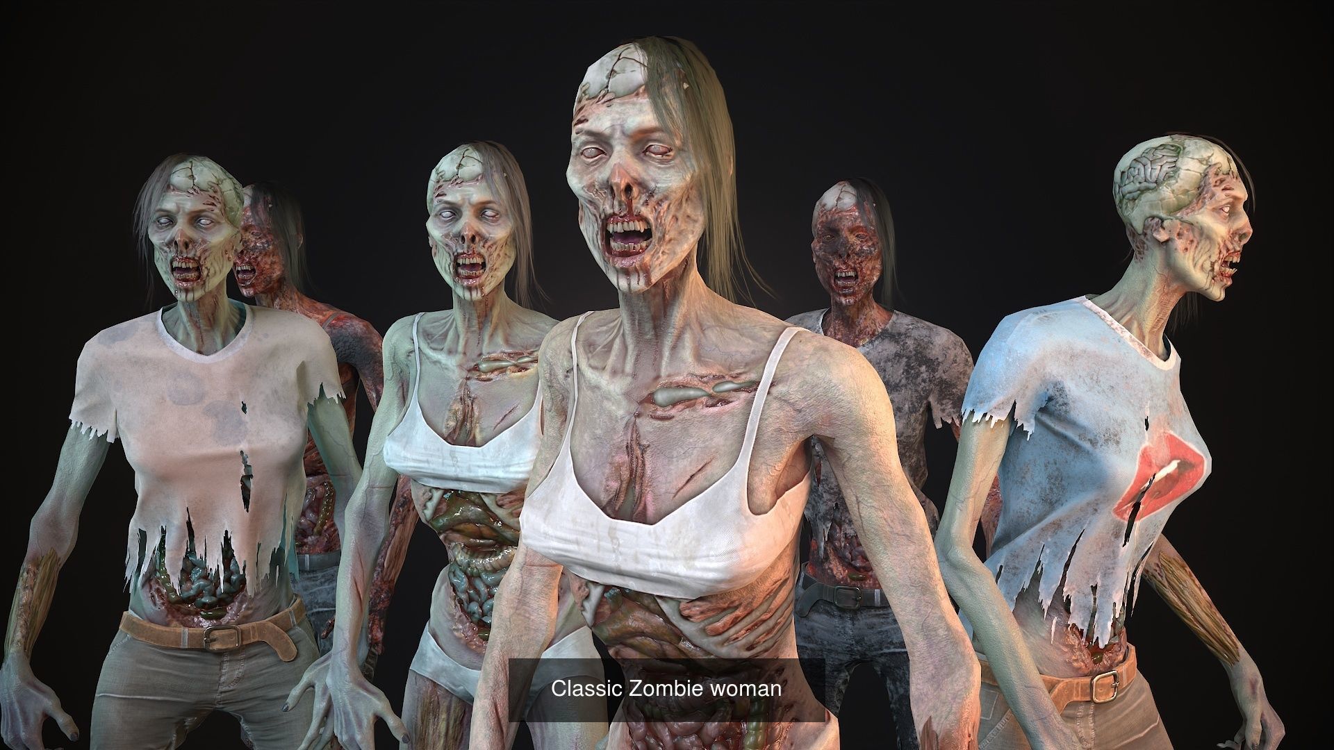 Classic Zombie  3D Model Collection_5