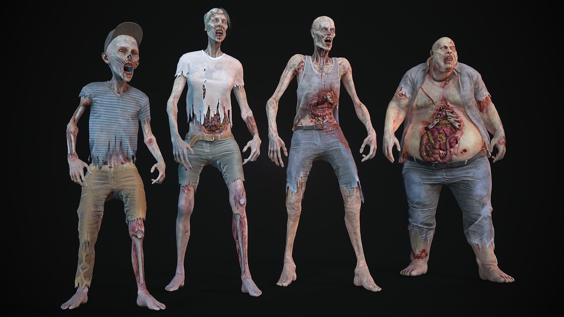 Classic Zombie  3D Model Collection_2
