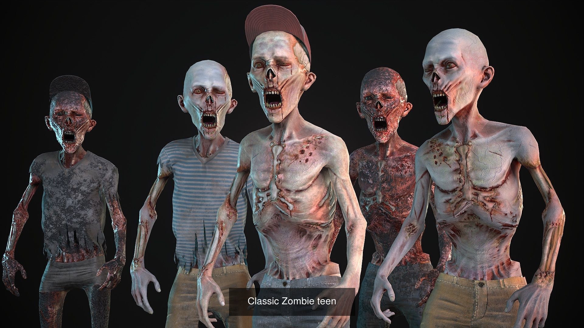 Classic Zombie  3D Model Collection_4