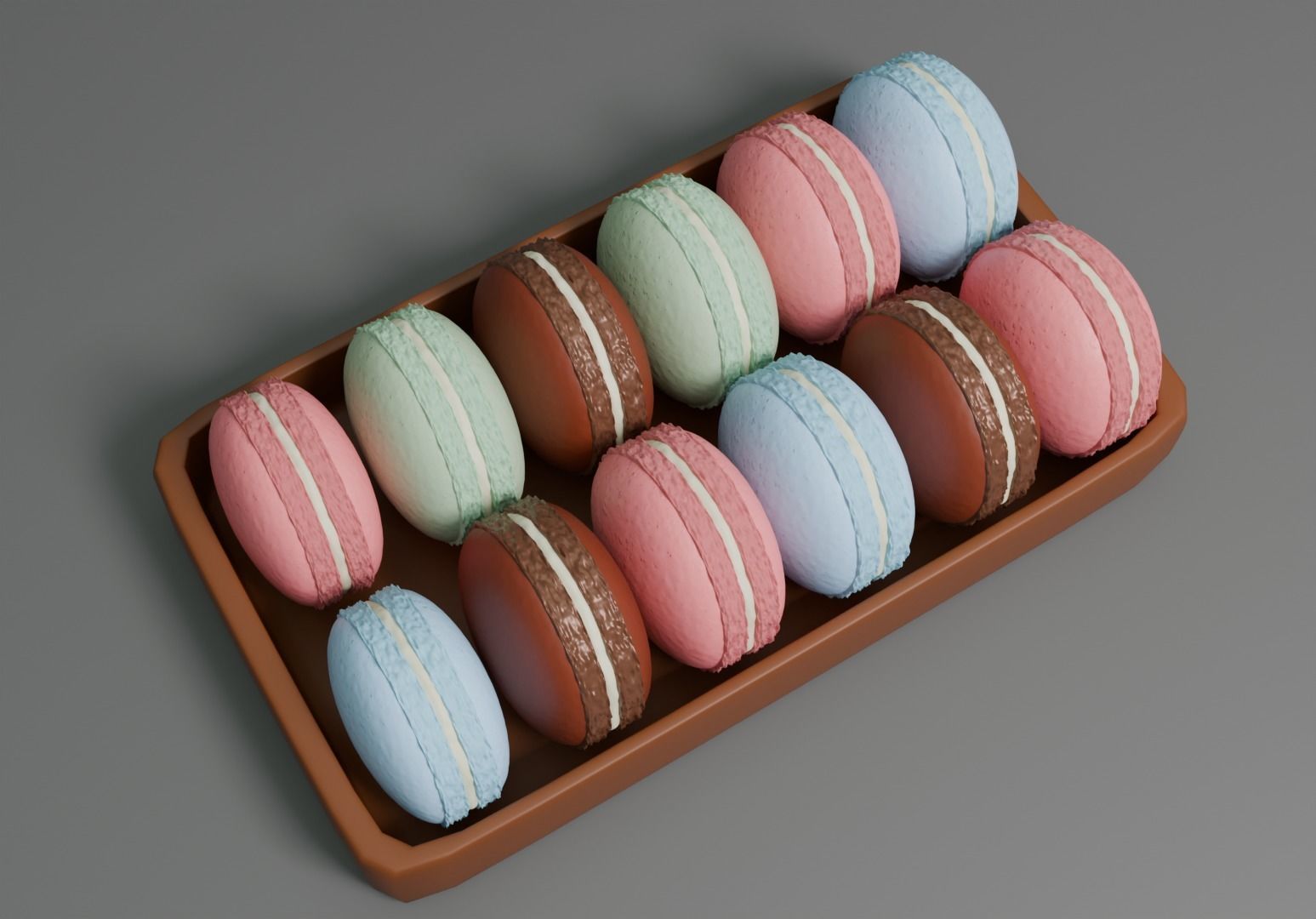 Macaroons 3D model_1