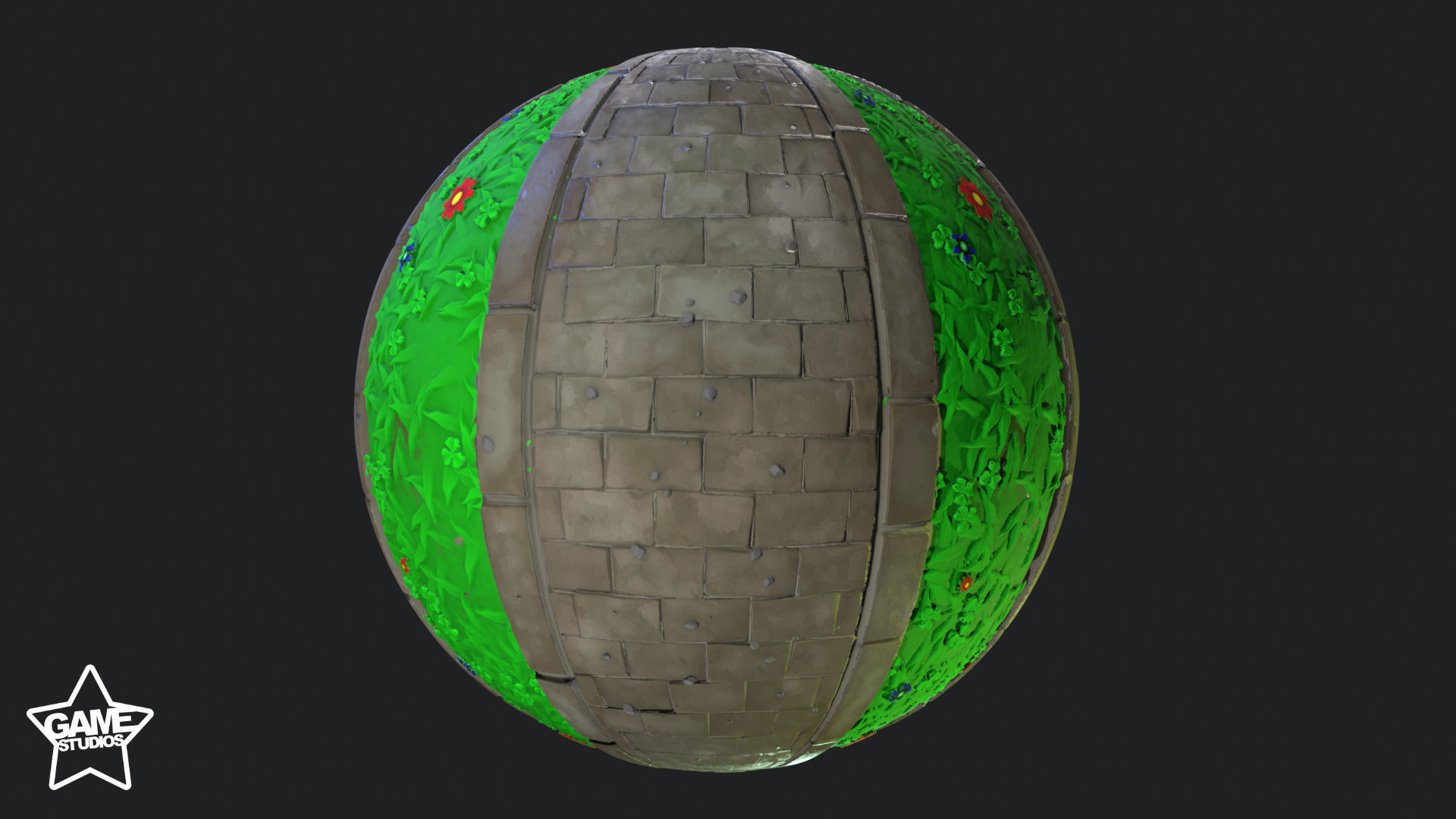 Stylized Stone Pavers With Grass Texture_3