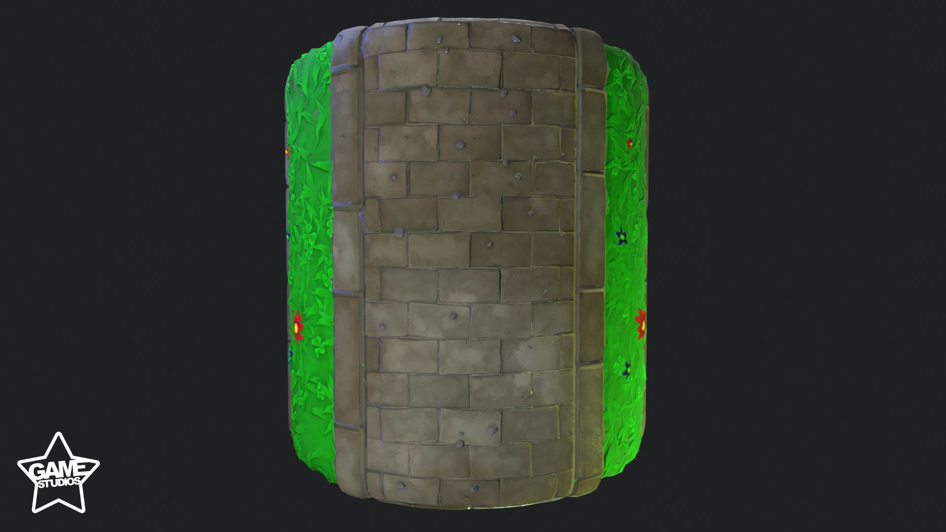 Stylized Stone Pavers With Grass Texture_5
