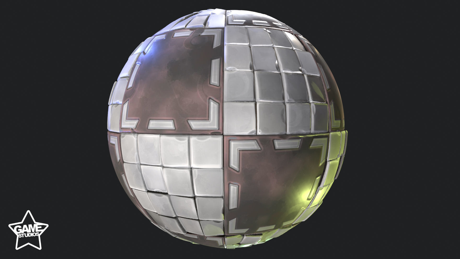 Stylized Floor Tiles Material 09 - Included Cracked Version Texture_3