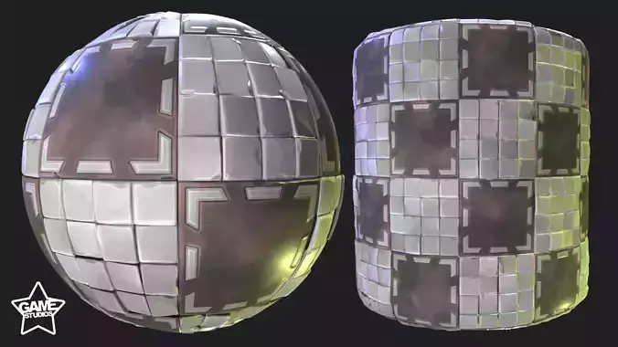 Stylized Floor Tiles Material 09 - Included Cracked Version Texture