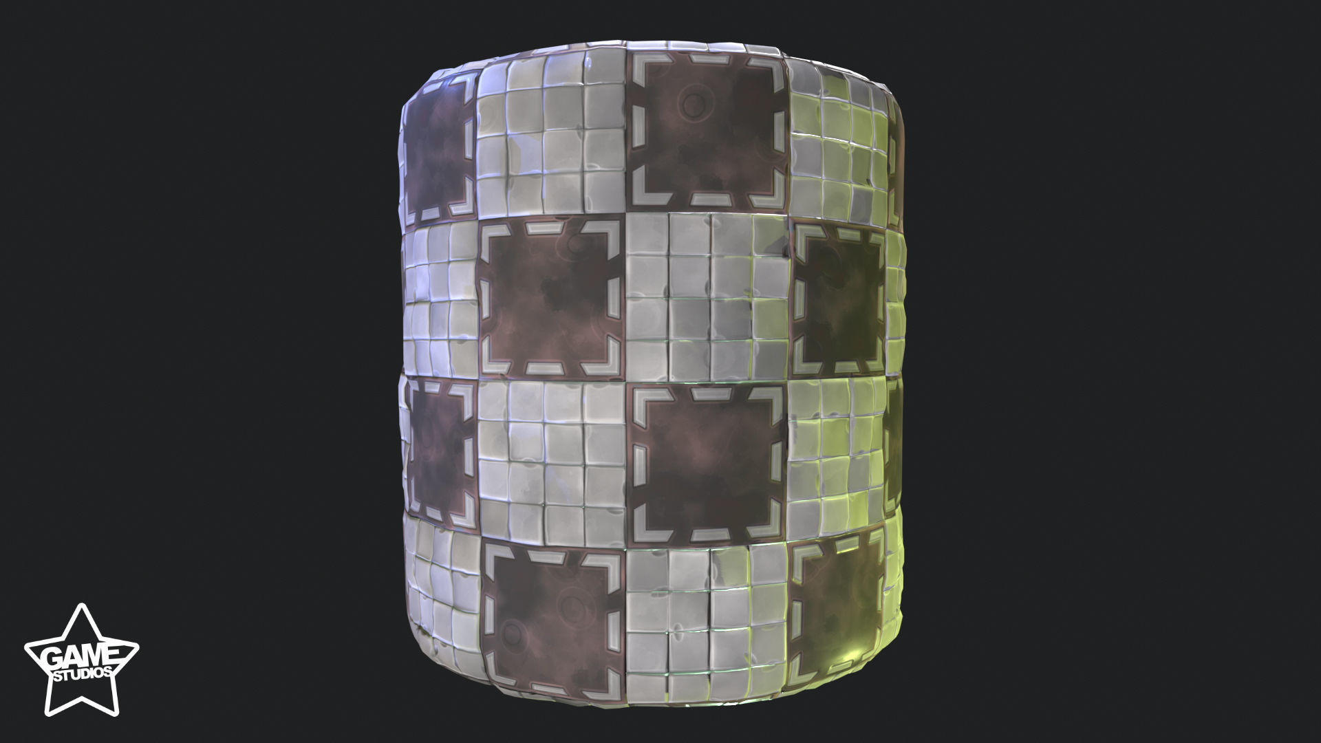 Stylized Floor Tiles Material 09 - Included Cracked Version Texture_4