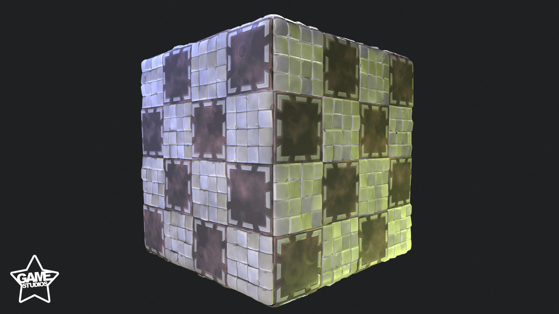 Stylized Floor Tiles Material 09 - Included Cracked Version Texture_5
