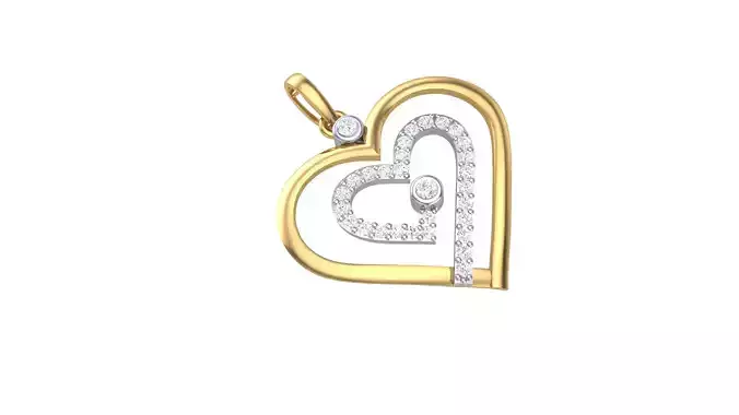 Diamond Cut Heart Pendant