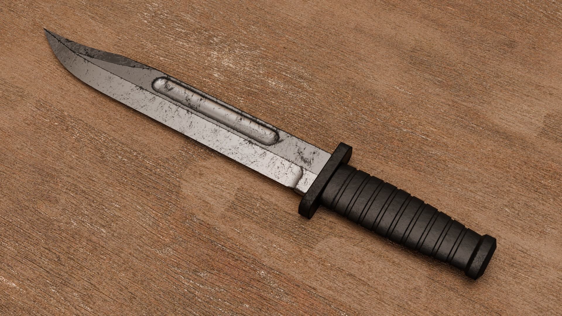 Combat Knife High-Poly Free 3D model_3