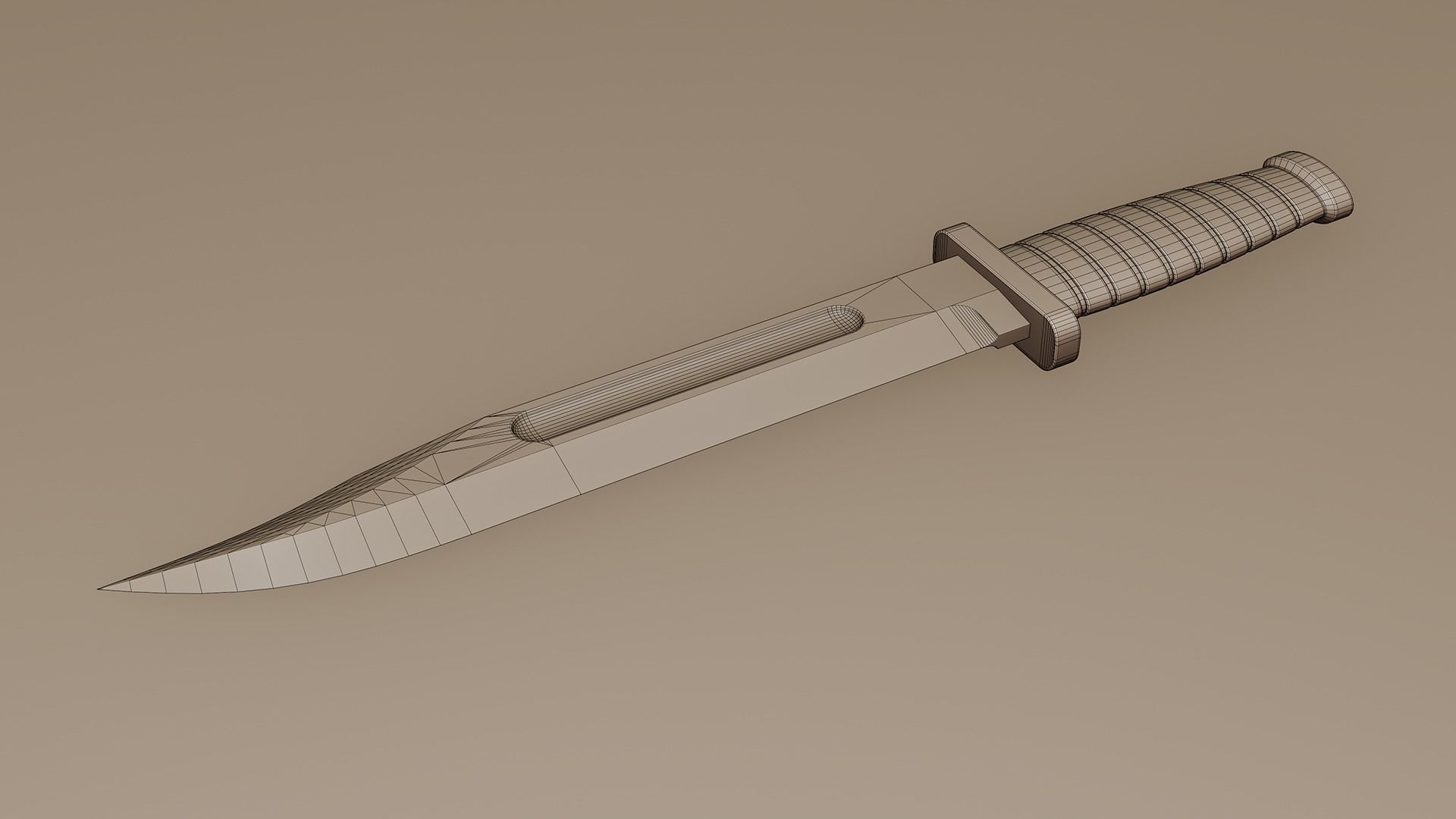 Combat Knife High-Poly Free 3D model_2