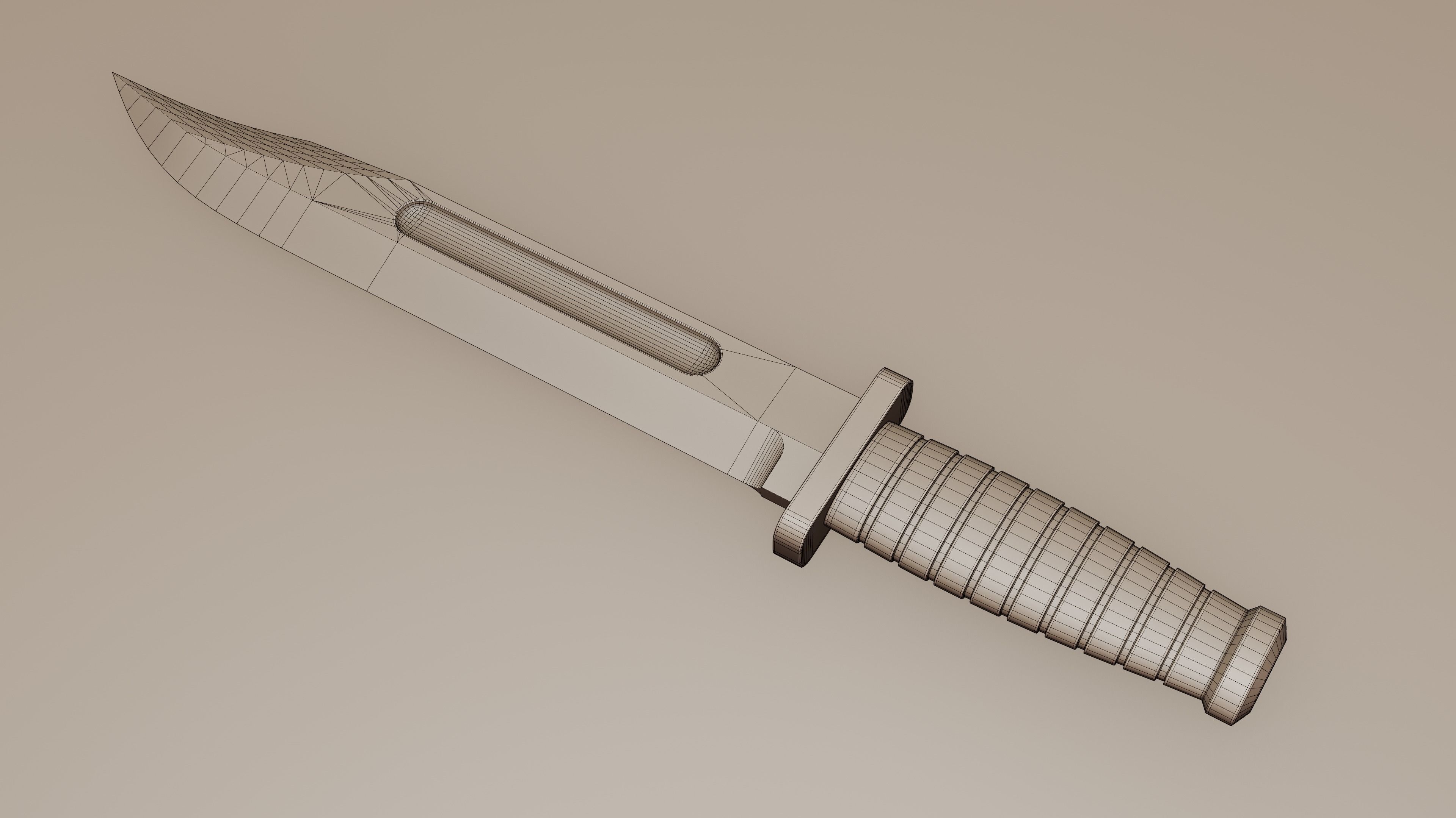 Combat Knife High-Poly Free 3D model_4