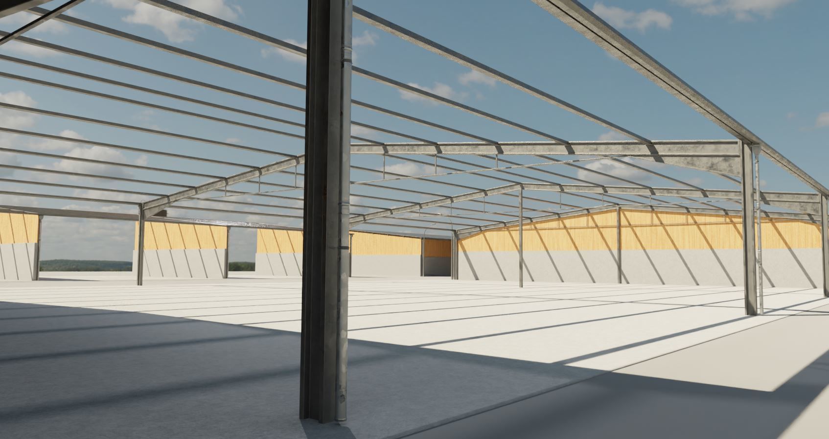 Open Metal Shed With Corrugated Roof 3D model_16