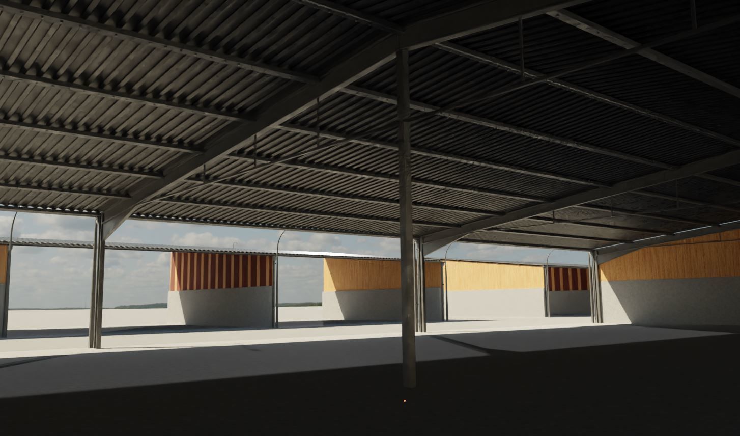 Open Metal Shed With Corrugated Roof 3D model_21