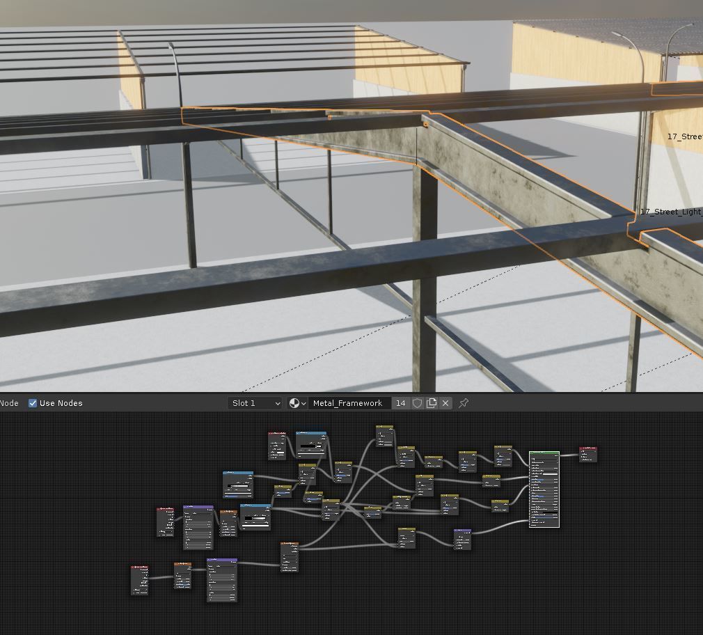 Open Metal Shed With Corrugated Roof 3D model_18