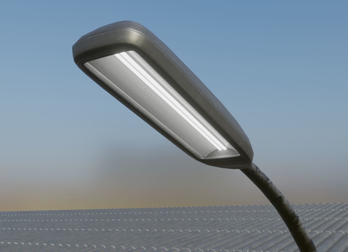 Open Metal Shed With Corrugated Roof 3D model_8