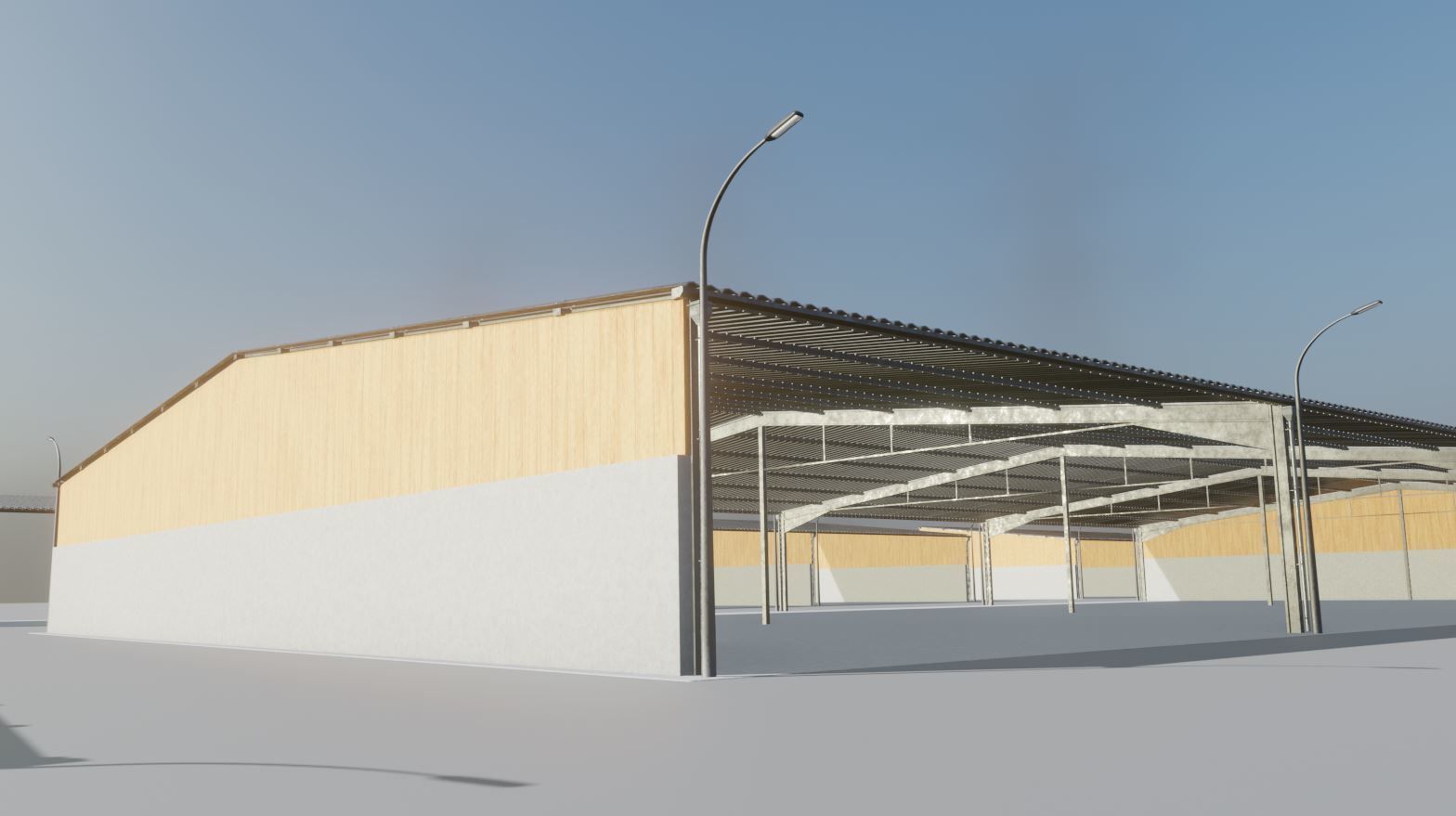 Open Metal Shed With Corrugated Roof 3D model_22