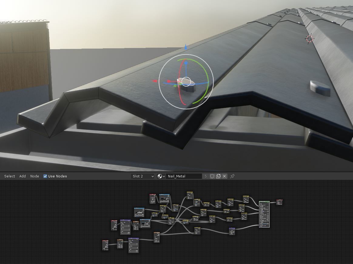 Open Metal Shed With Corrugated Roof 3D model_6