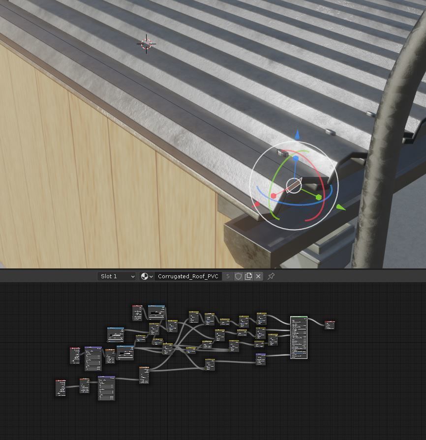 Open Metal Shed With Corrugated Roof 3D model_3