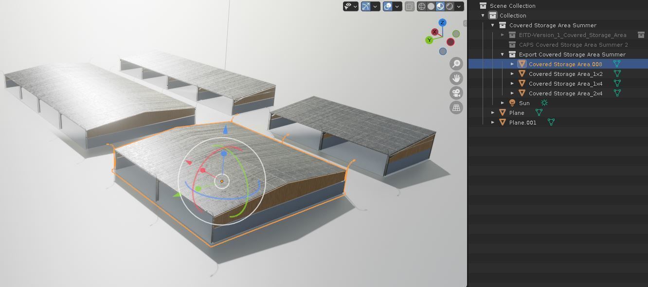 Open Metal Shed With Corrugated Roof 3D model_7