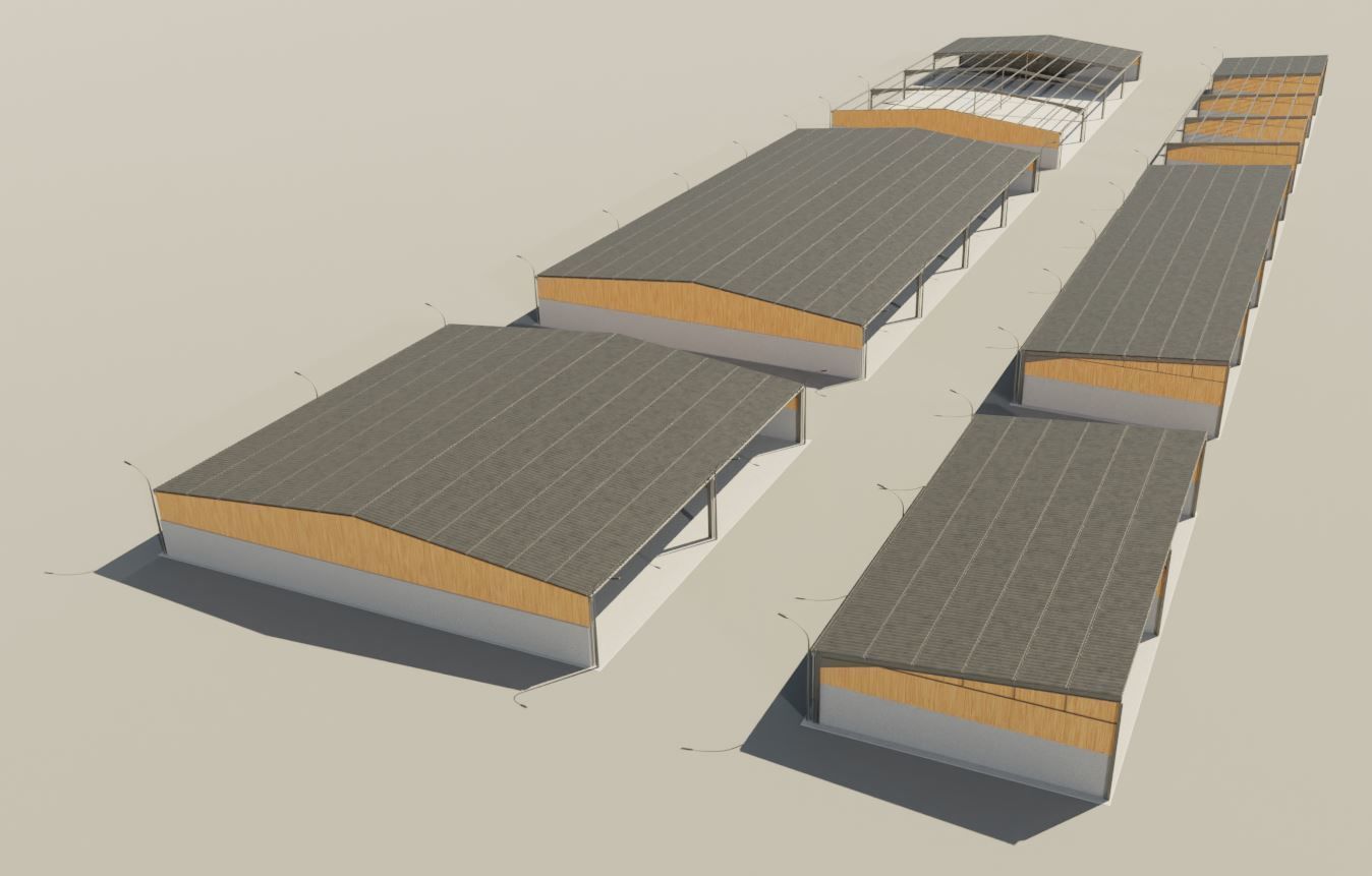 Open Metal Shed With Corrugated Roof 3D model_19