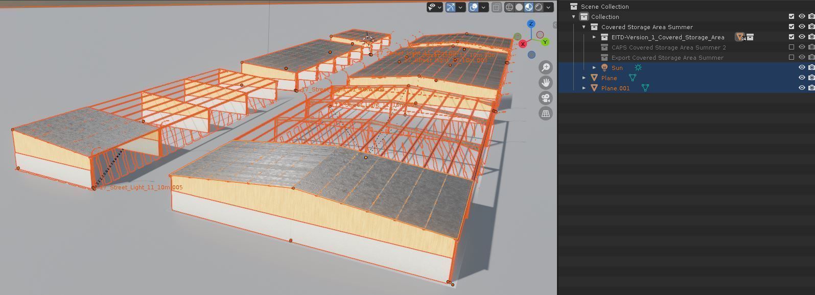 Open Metal Shed With Corrugated Roof 3D model_12