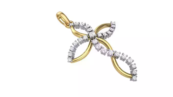 windy flower gold diamond pendant