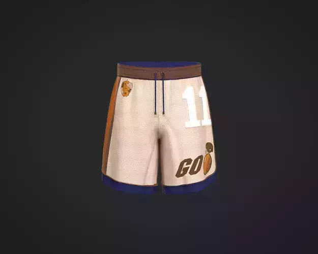 Mens relaxed fit shorts with graphics and layering with mesh 