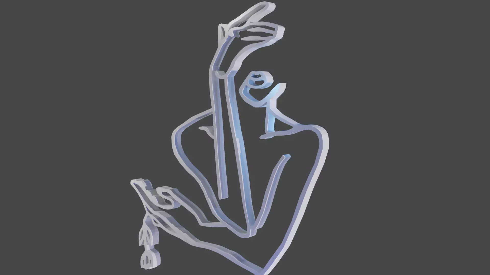 mujer flor decoracion pared 3D print model