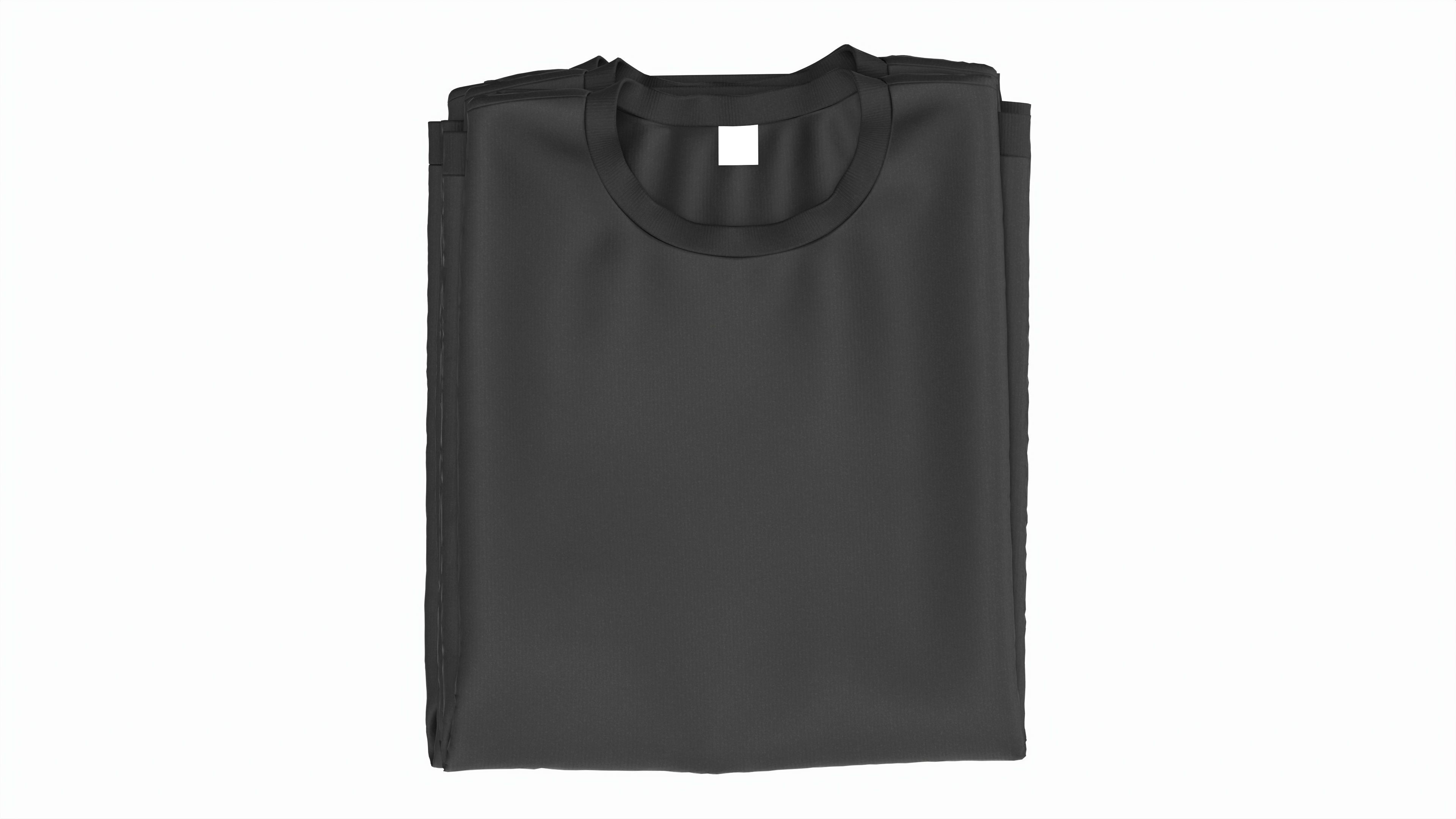 Clothing Classic Men T-shirts Stacked Black 3D model_5