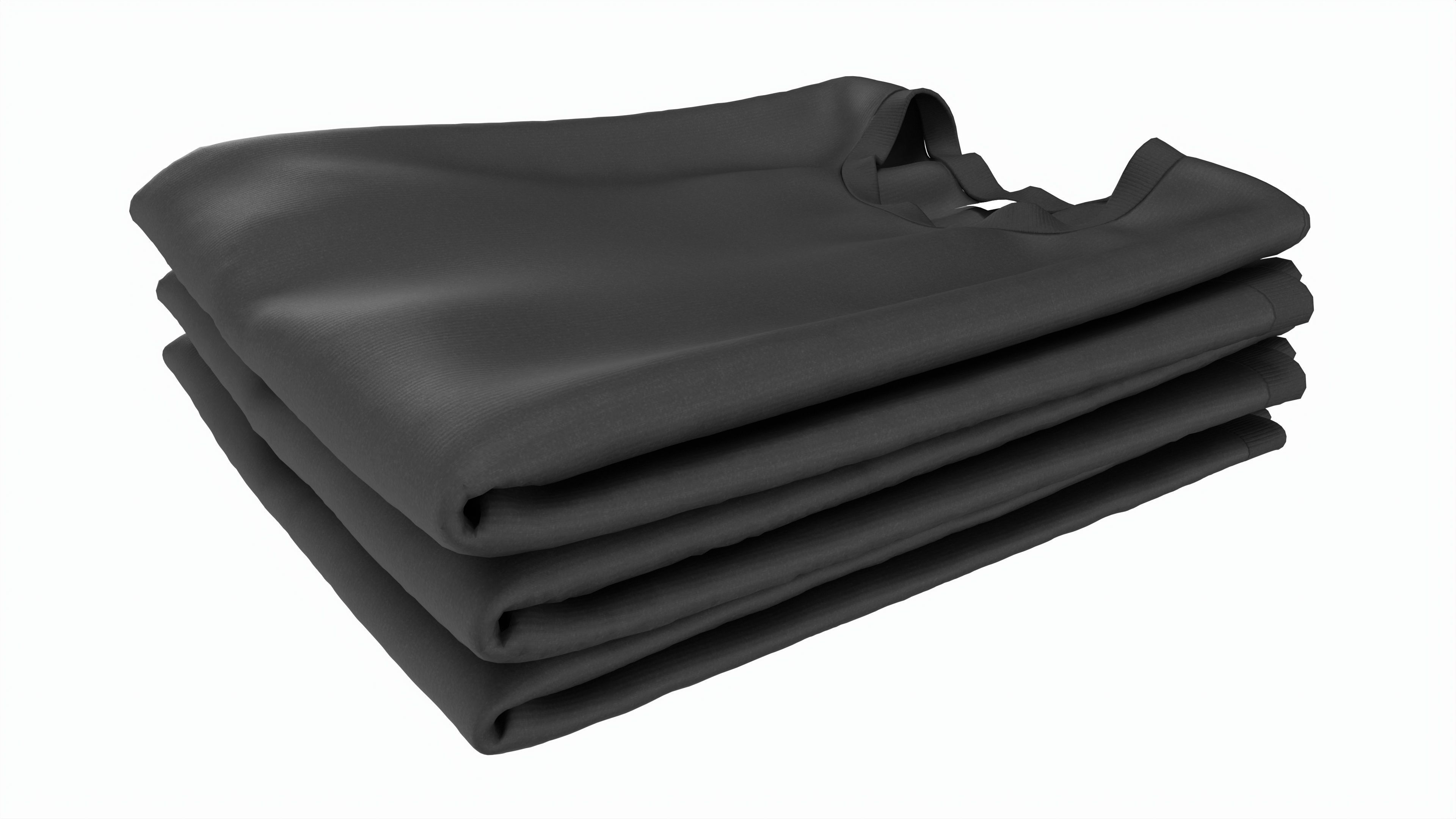 Clothing Classic Men T-shirts Stacked Black 3D model_2