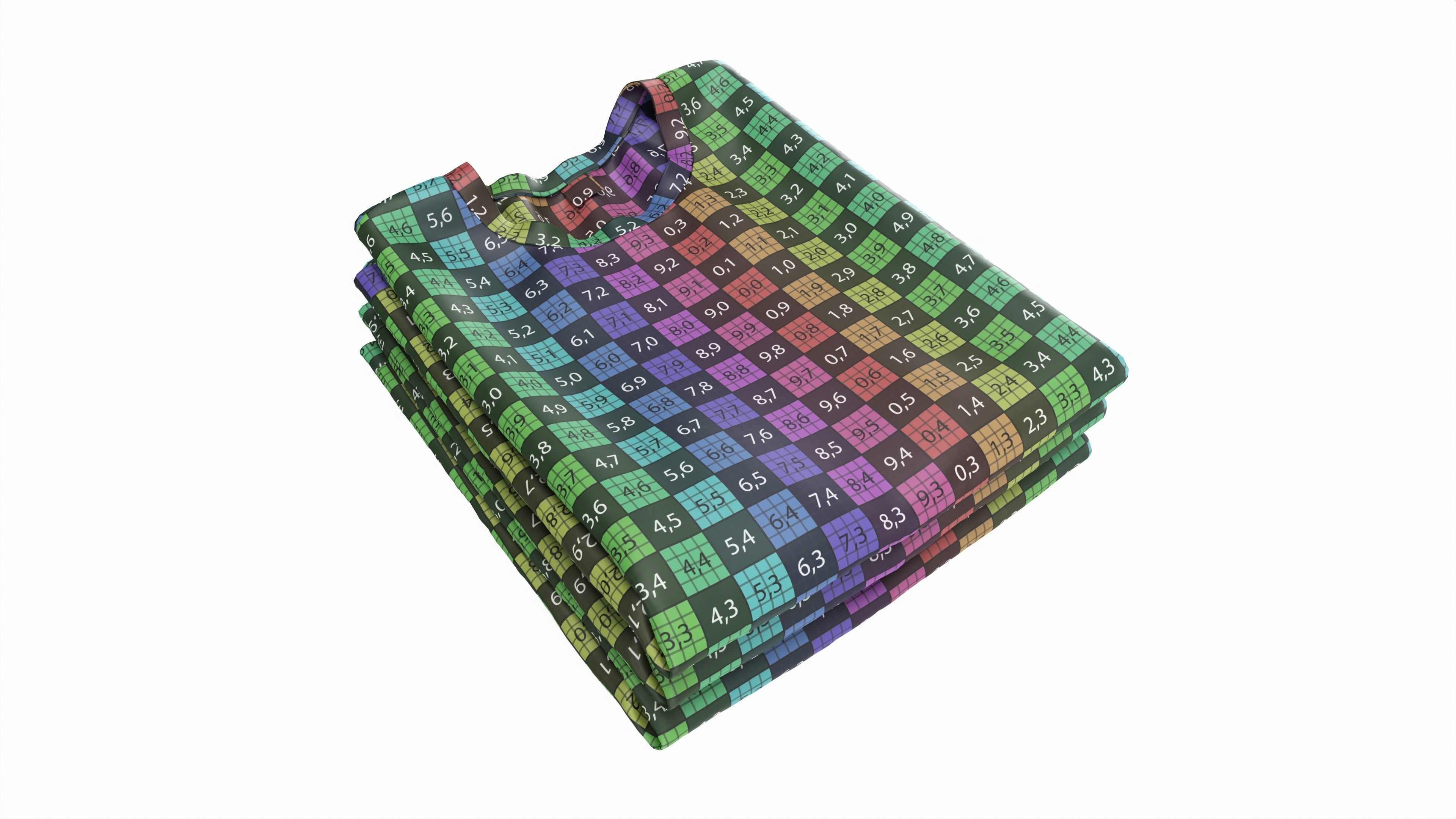 Clothing Classic Men T-shirts Stacked Black 3D model_7