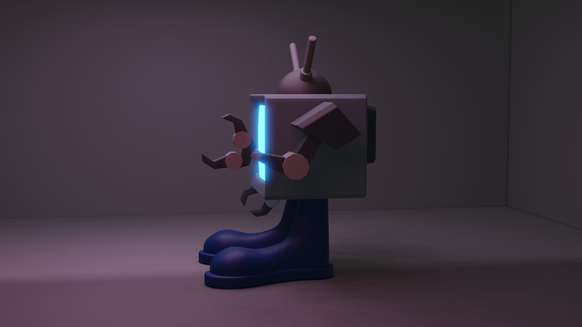 Classic TVBOT TV Robo AI Low-poly 3D model_4