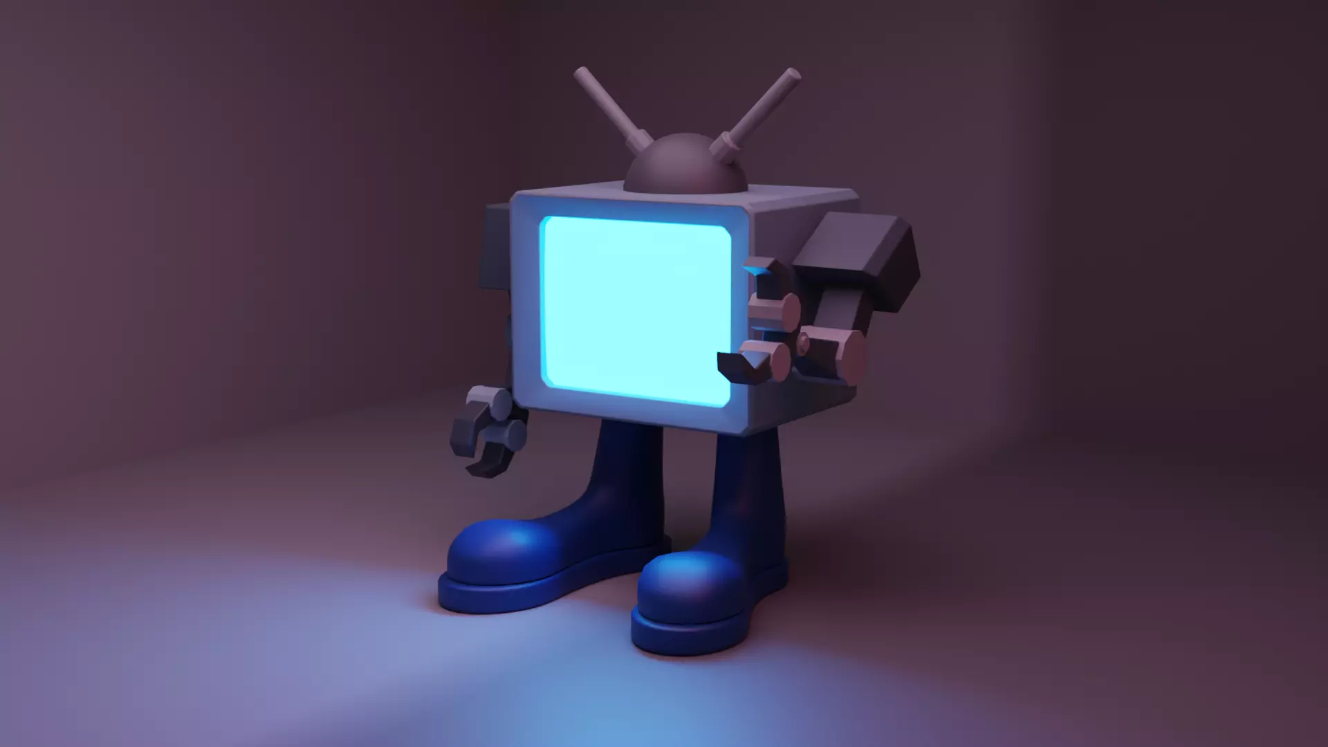 Classic TVBOT TV Robo AI Low-poly 3D model_0