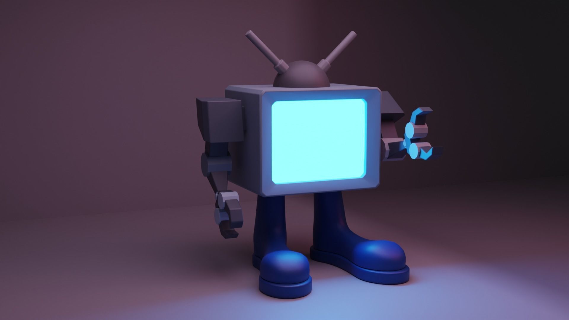 Classic TVBOT TV Robo AI Low-poly 3D model_8