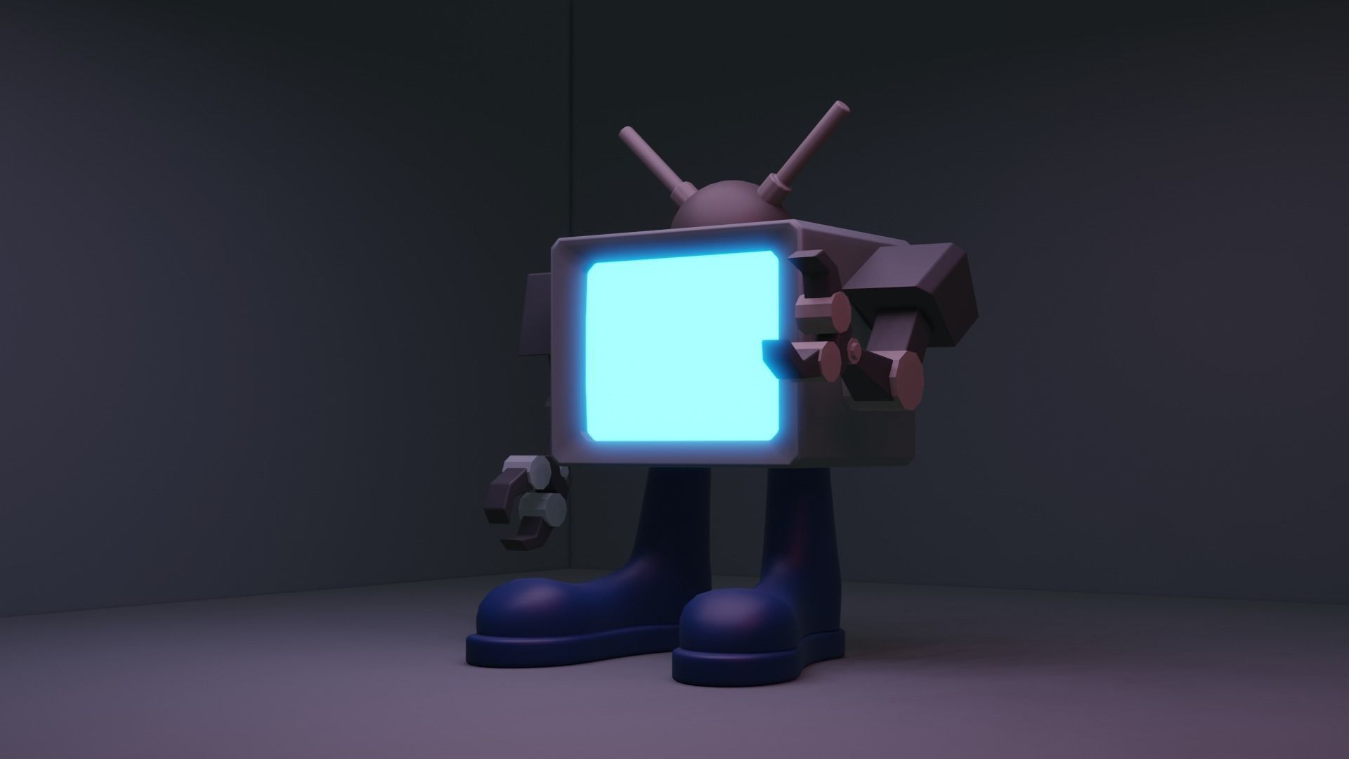 Classic TVBOT TV Robo AI Low-poly 3D model_2