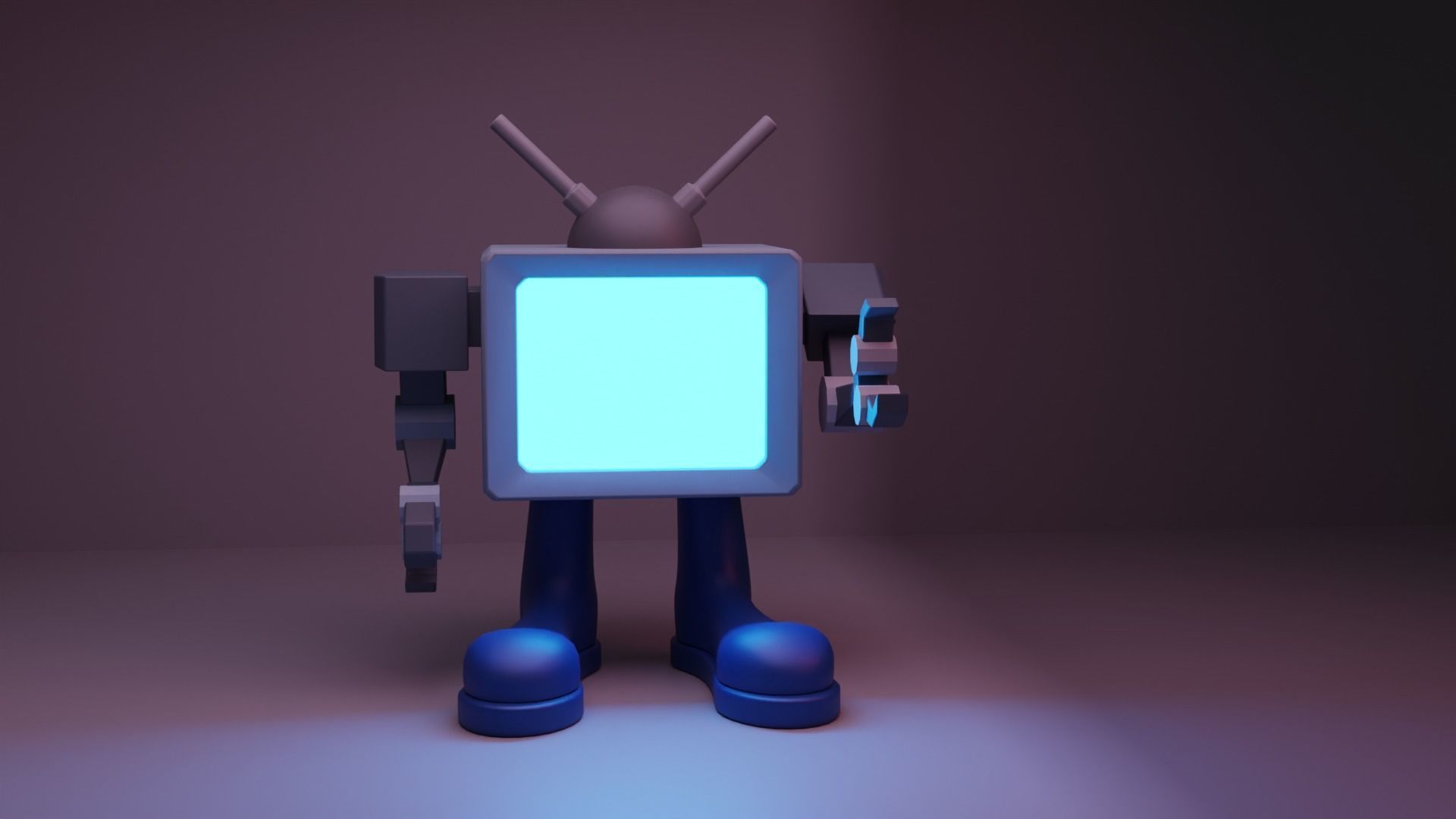 Classic TVBOT TV Robo AI Low-poly 3D model_9