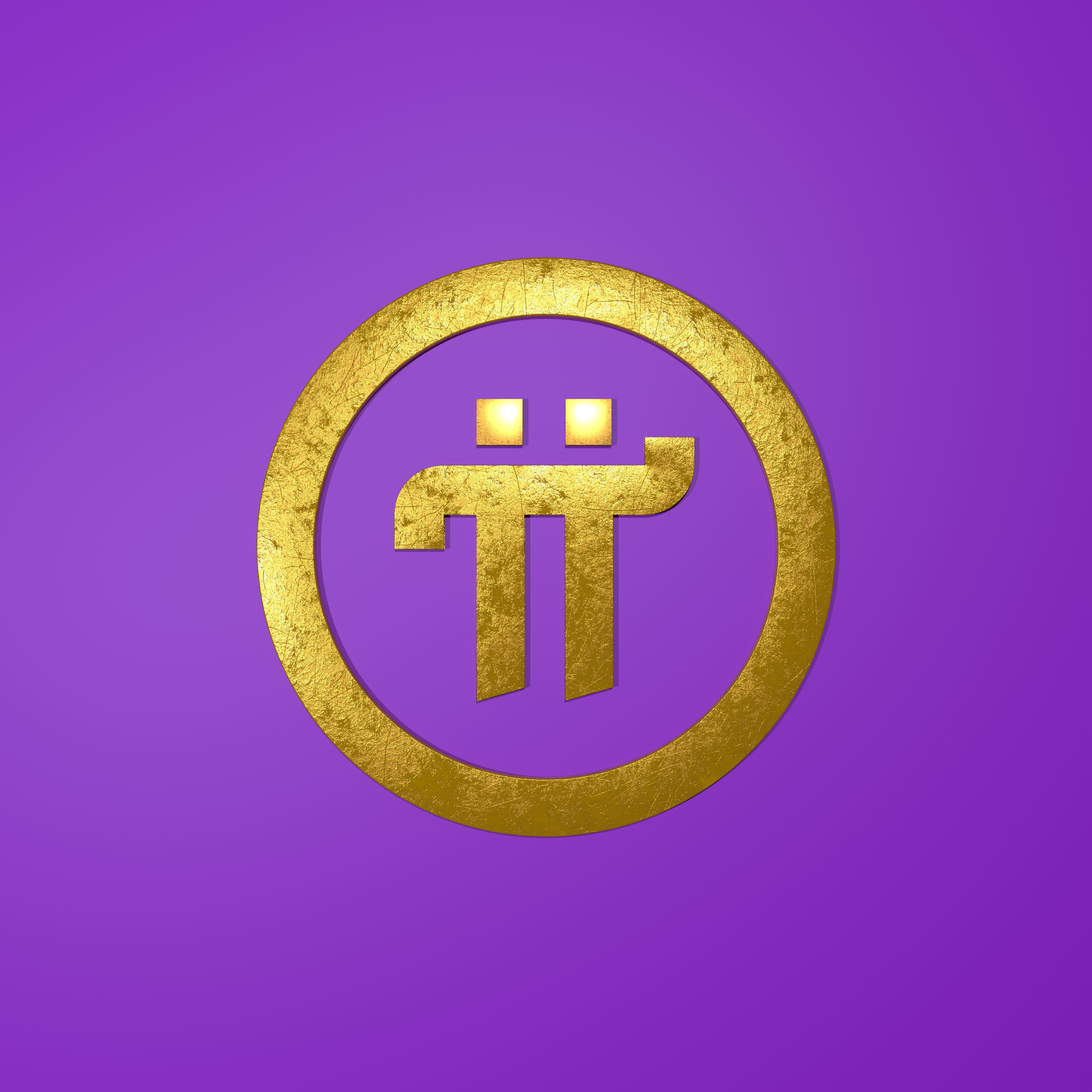 PI Coin 3D model Low-poly 3D model_1