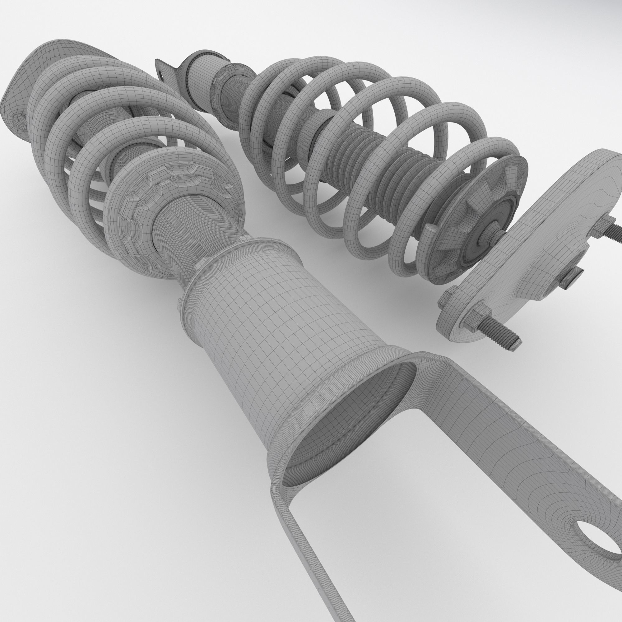 BC Racing coilovers 3D model_5