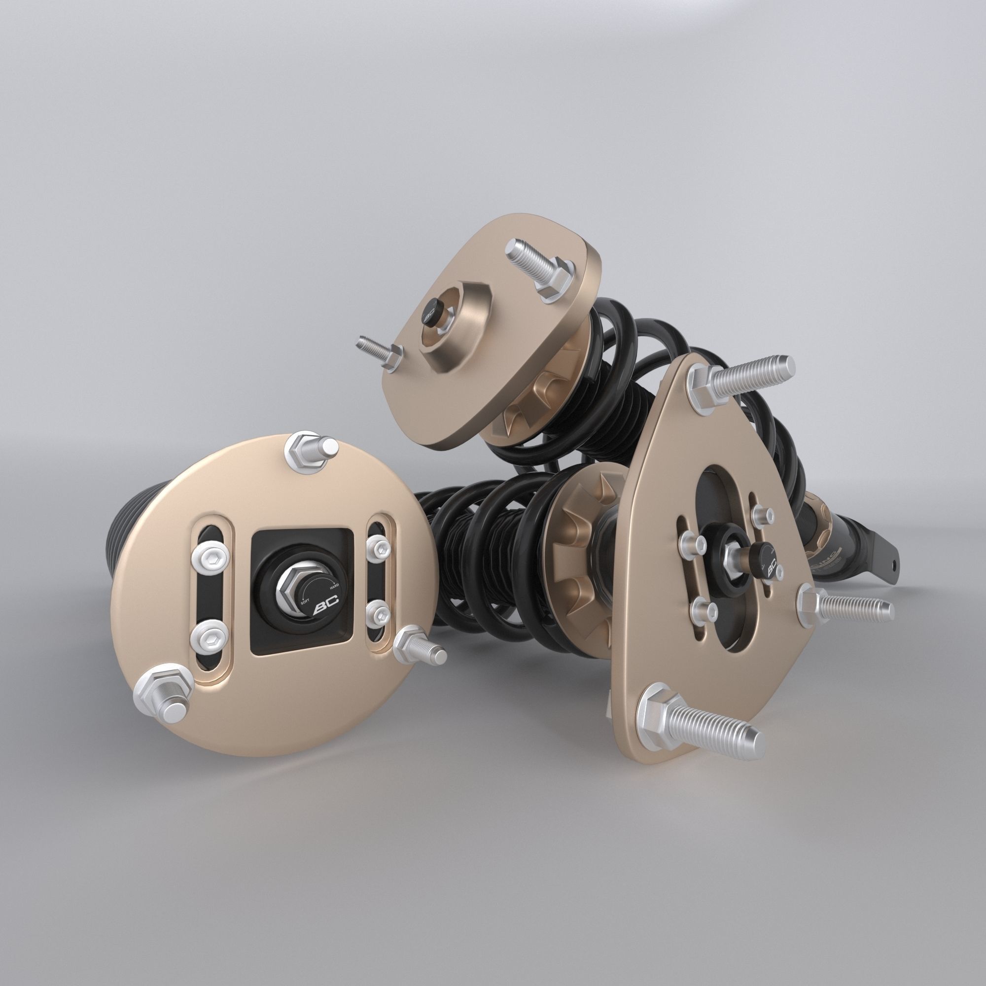BC Racing coilovers 3D model_2