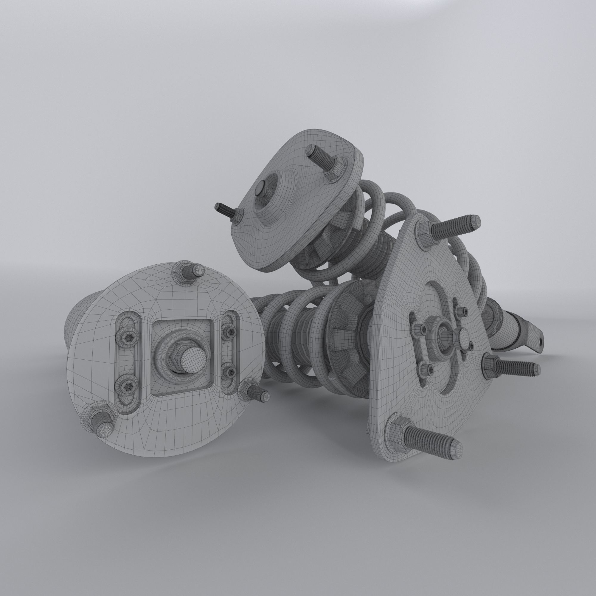 BC Racing coilovers 3D model_3