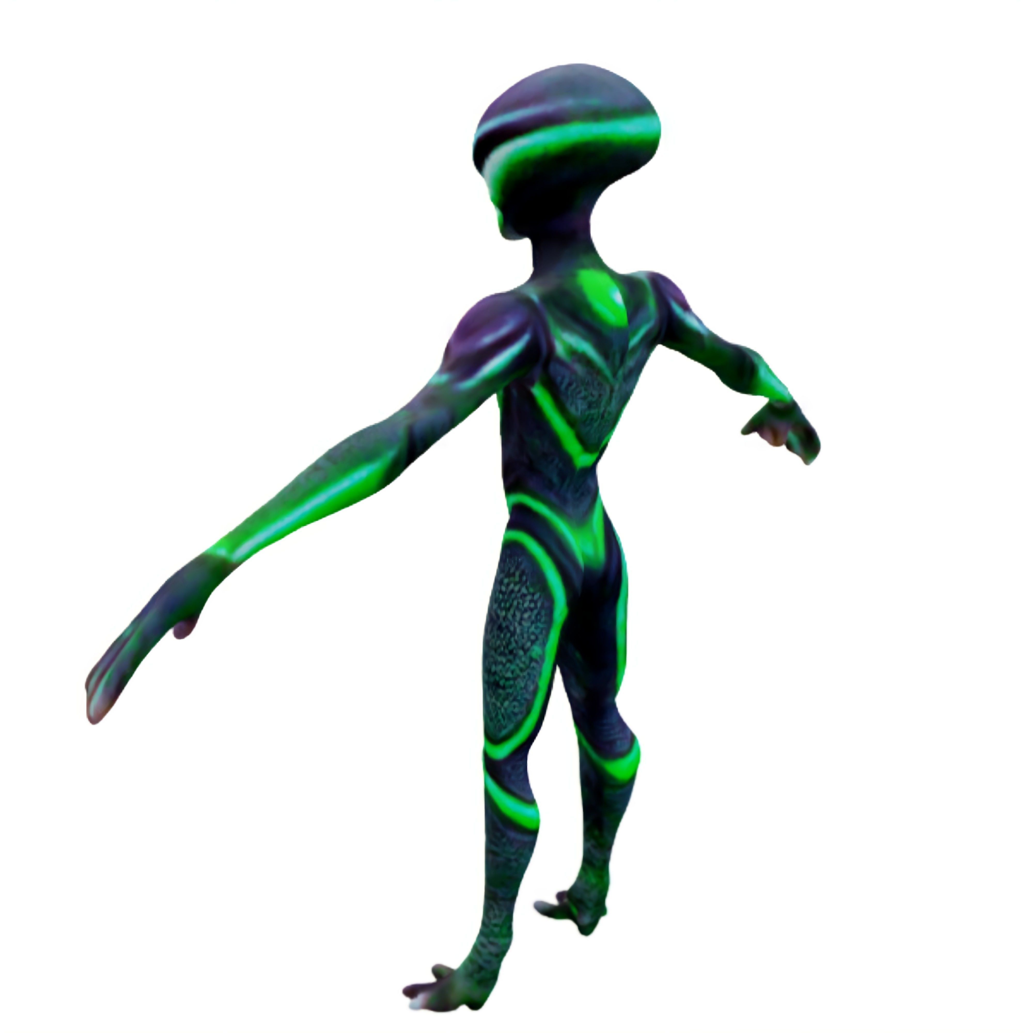 anthropomorphic alien  t pose 4k 3D model_4